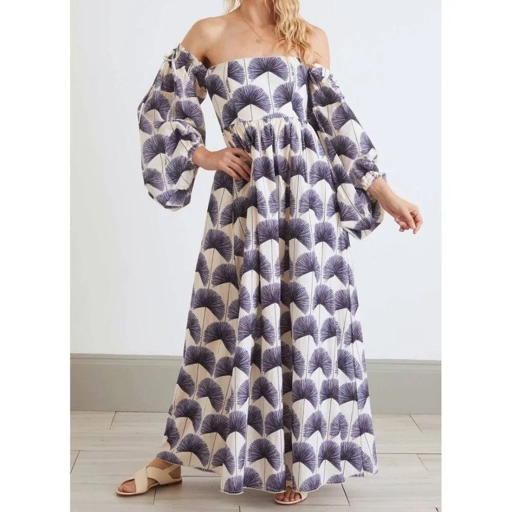 Agua by Agua Bendita Alheli Palma Mangle Noche Medium Off The Shoulder Maxi NWT